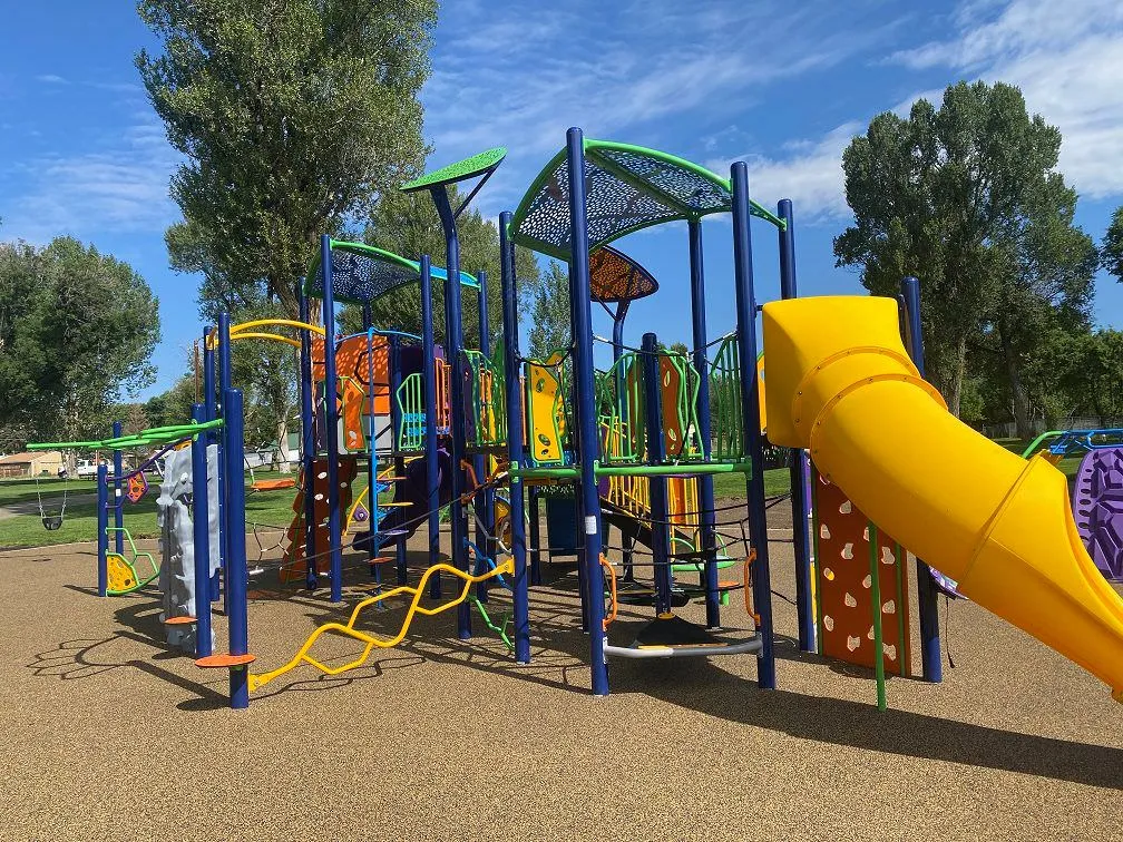 Bright interactive playground at Craig City Park